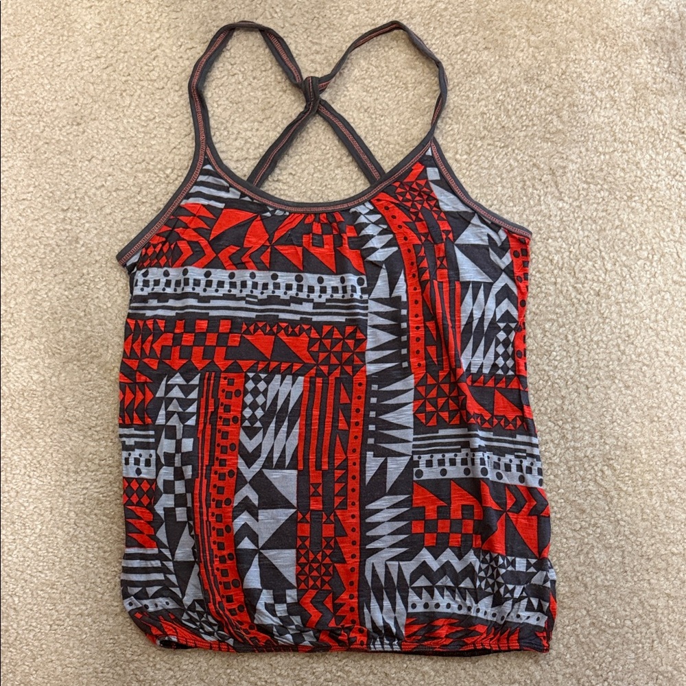Forever 21 Red and Black Geometric Camisole